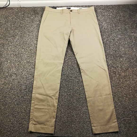 NWT 2022 J Crew Pants Flex Chino Beige Tan Mens 34x34 - Picture 1 of 11